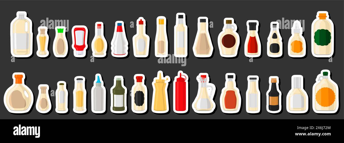 Empty Syrup Illustration on theme big kit varied glass bottles filled liquid yogurt ...