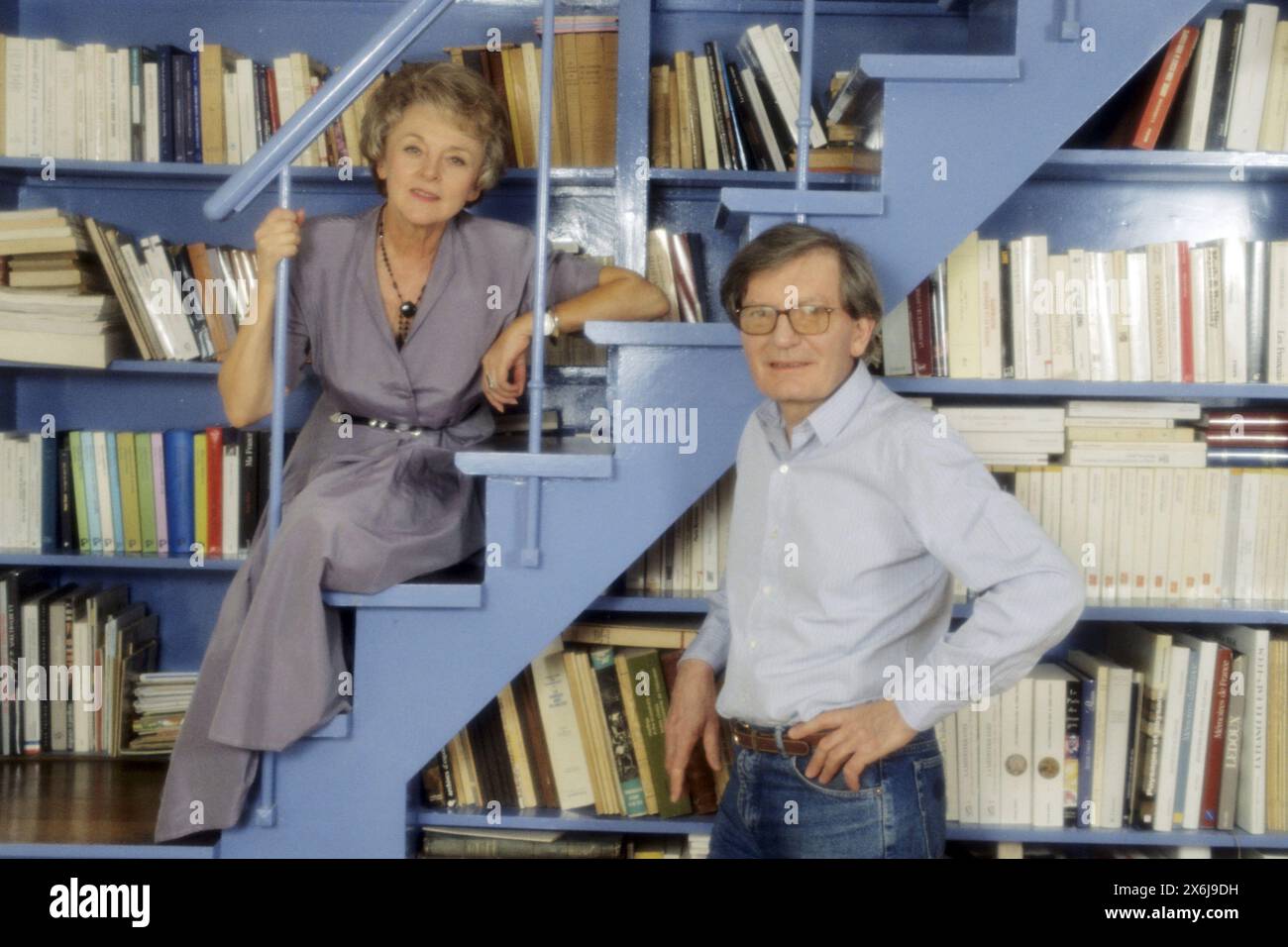 OZOUF Jacques et Mona - Date : 19950308 ©John Foley/Opale.photo Stock Photo