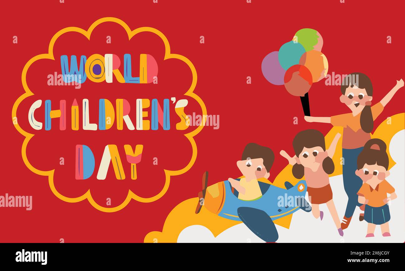World Children's Day For International Children Celebration Day Stock