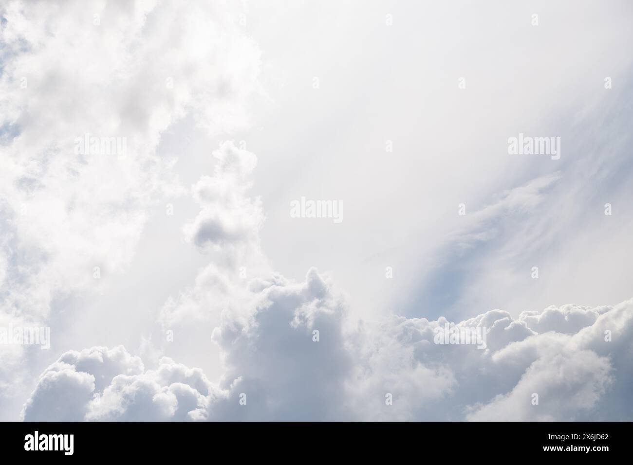 Beautiful pale white gray sky with fluffy clouds Stock Photo - Alamy
