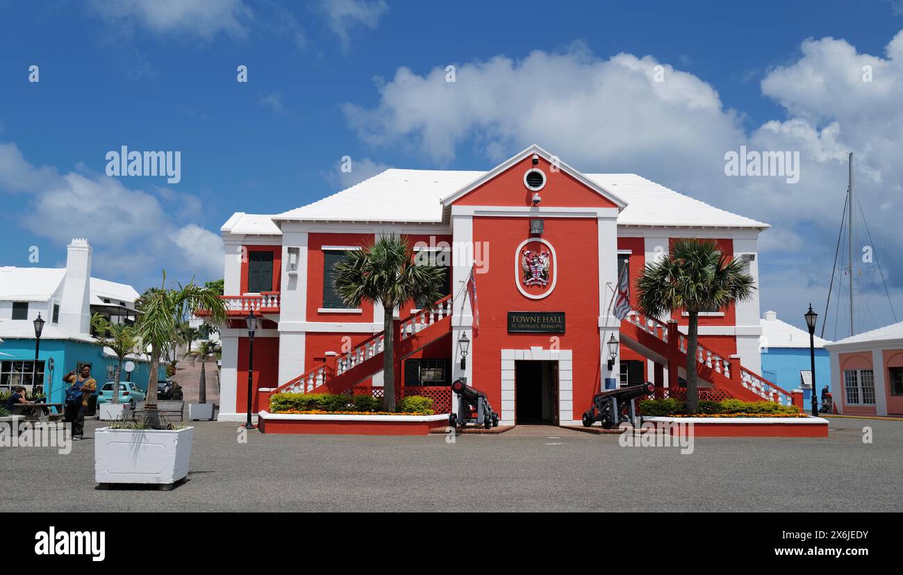 The Town Hall on King Square in St George’s,  Bermuda. Stock Photo