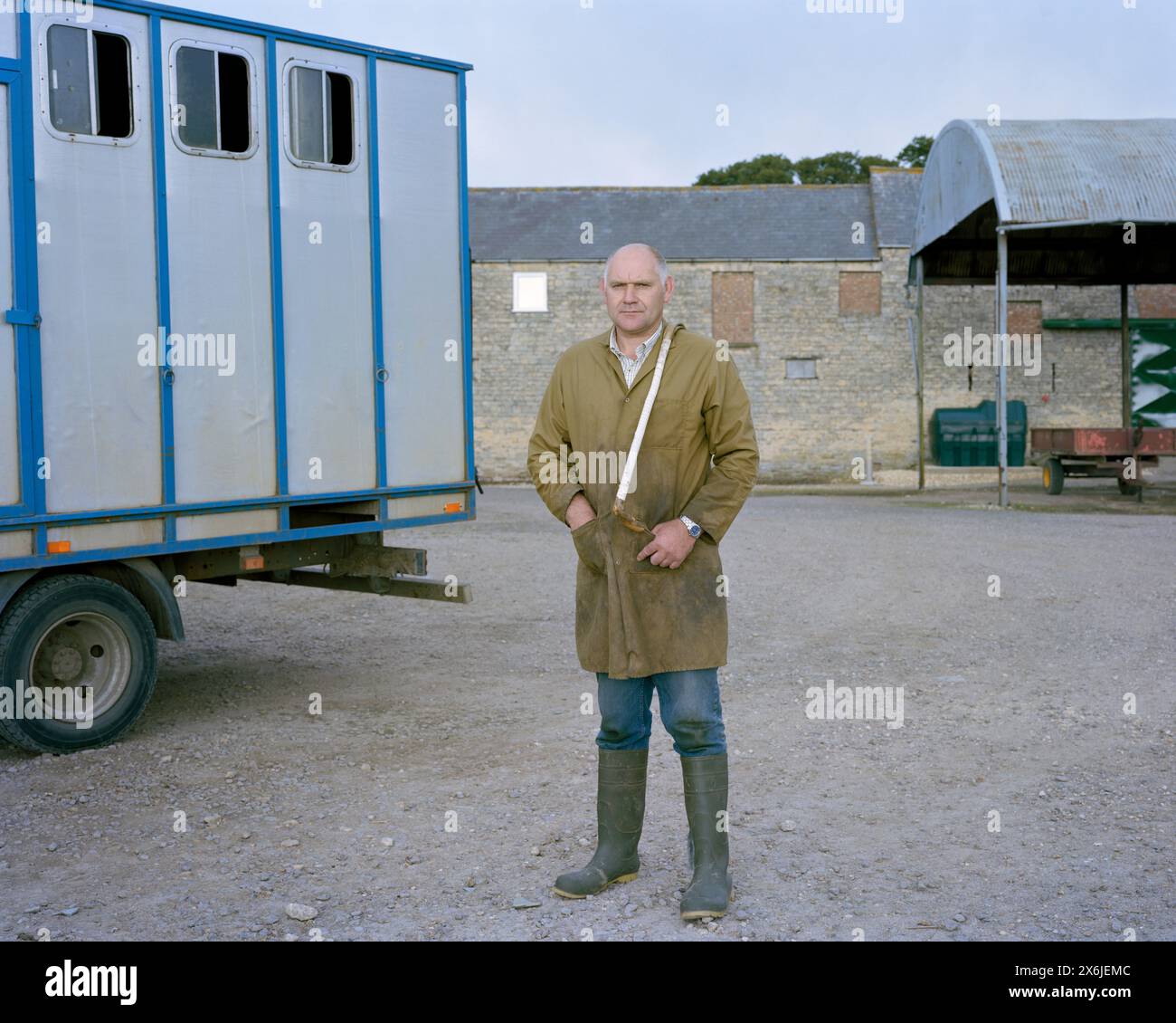 © John Angerson Leicester -England. James Stenton - The Whipper-In. Eastfield Farm Kennels, Leicester -England. Since the 2004 Hunting Act outlawed hu Stock Photo