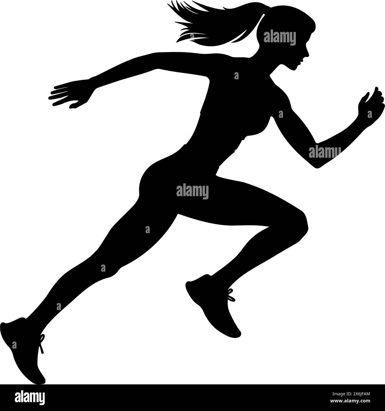 Female athlete running silhouette. Vector illustration Stock Vector ...