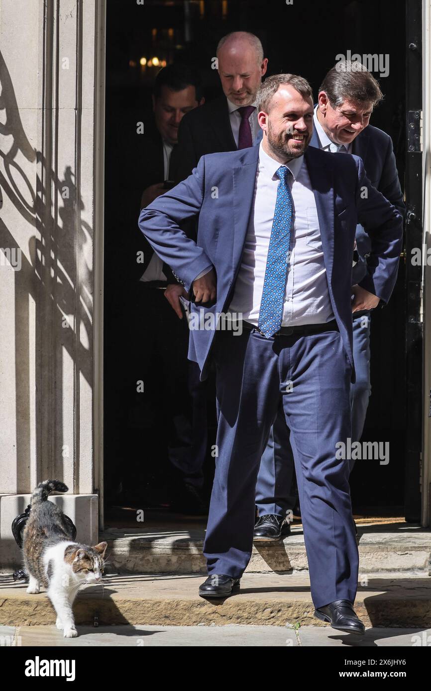 London, UK. 15th May, 2024. Jonathan Gullis and colleagues. Conservative MPs, former ministers and other colleagues attend Downing Street, for a briefing with the PM and his advisers, thought to be centred around local election strategy. Credit: Imageplotter/Alamy Live News Stock Photo