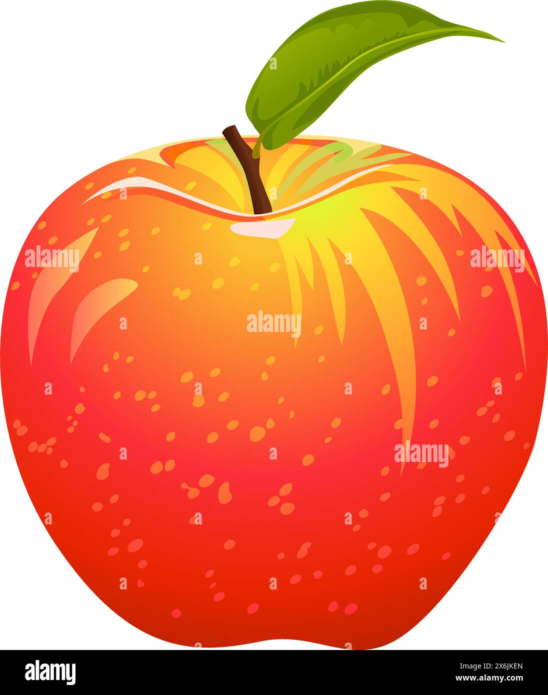 Red apple green background Stock Vector Images - Alamy
