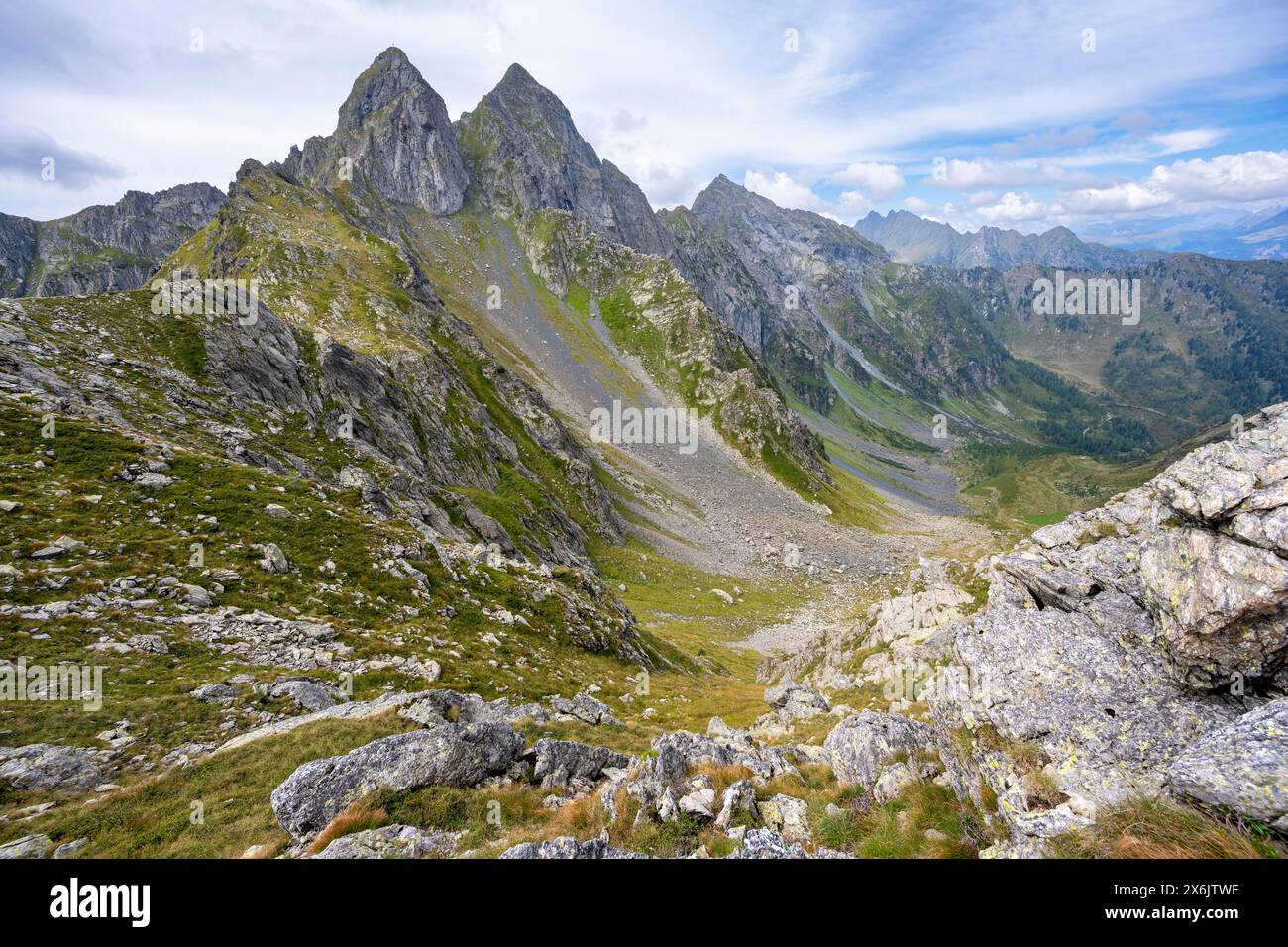 Pointed Ridge Pointed rocky mountain peaks Letterspitze and Steinwand on the ...