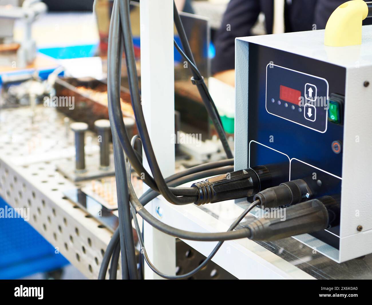 Welding equipment, welding machine at the exhibition Stock Photo