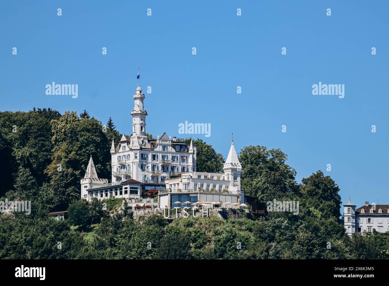 The Chateau Gutsch, a historic chateau in Lucerne, Switzerland. Stock Photo