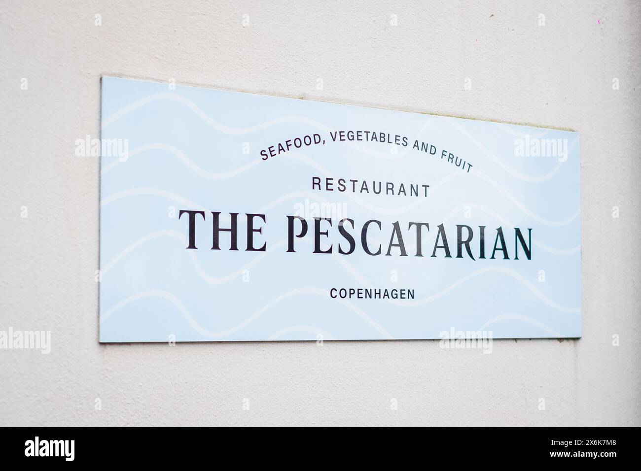 Copenhagen, Denmark - April 5, 2024: The Pescatarian seafood restaurant by Johan Burich–Holck. Stock Photo
