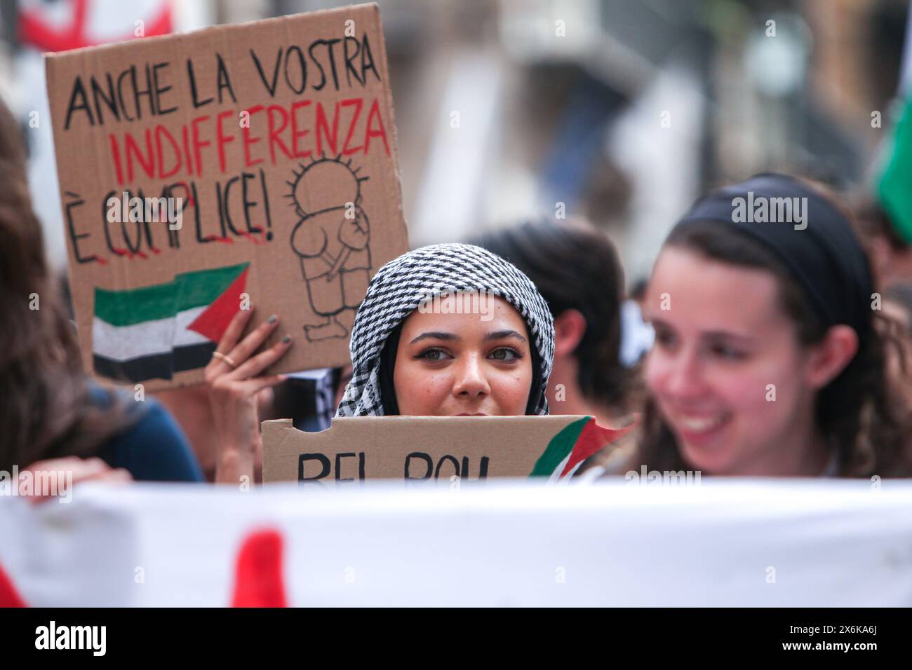 Student Intifada Demonstration in Palermo in solidarity with Palestine, organized by the ...