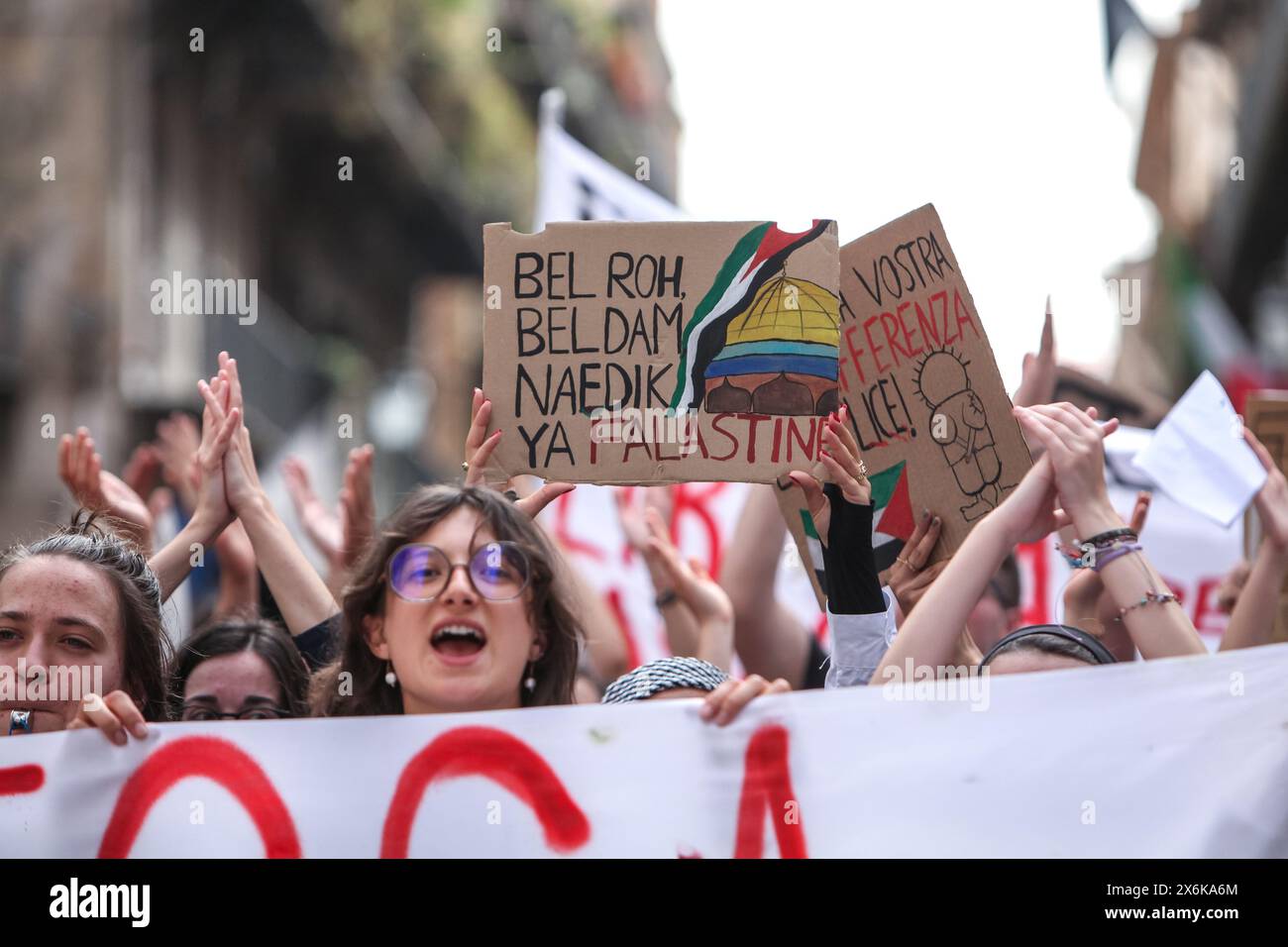 Student Intifada Demonstration in Palermo in solidarity with Palestine, organized by the ...