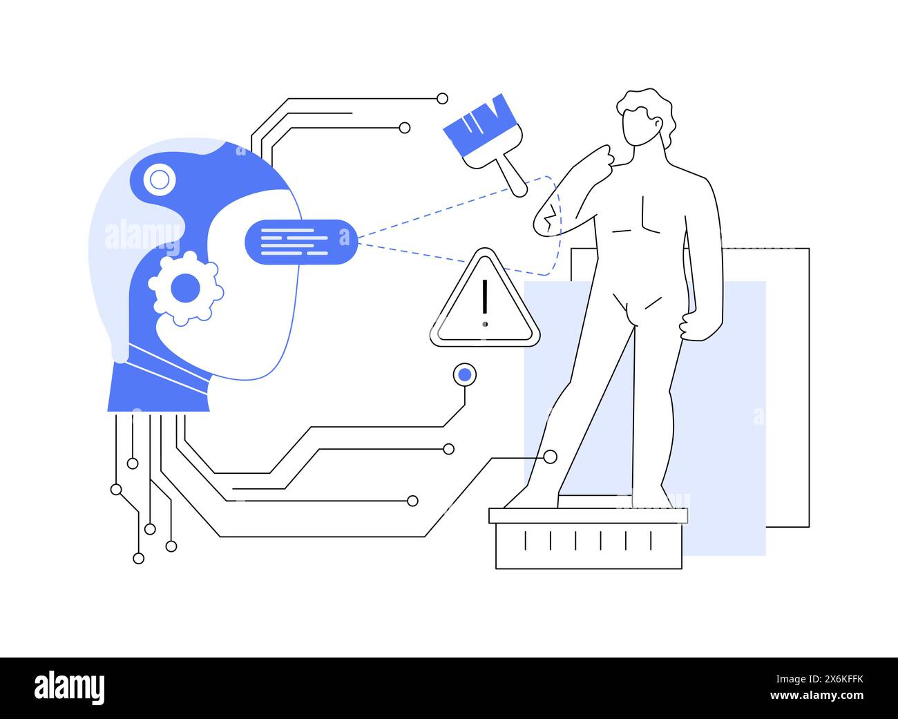 AI-Analyzed Art Restoration abstract concept vector illustration Stock ...