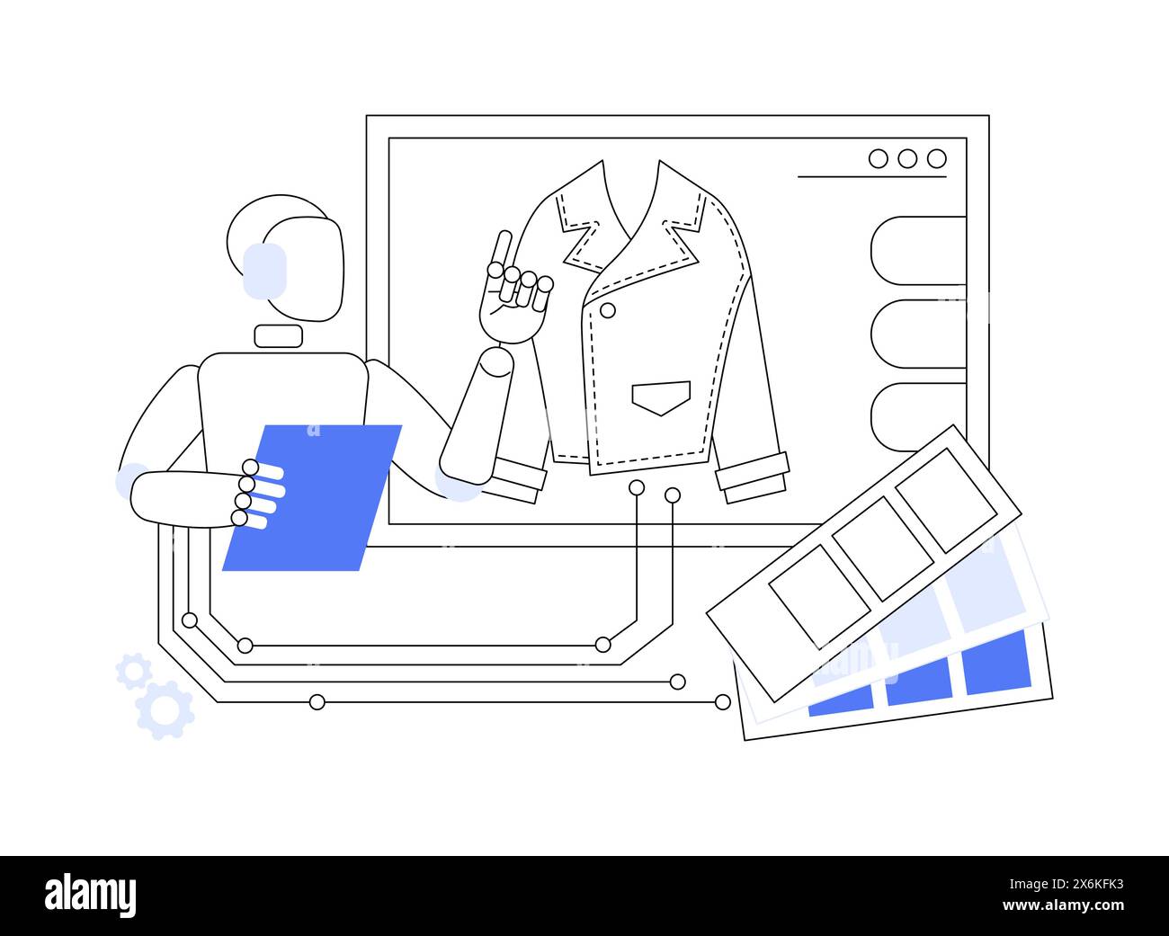 AI-Enhanced Fashion Design abstract concept vector illustration Stock ...