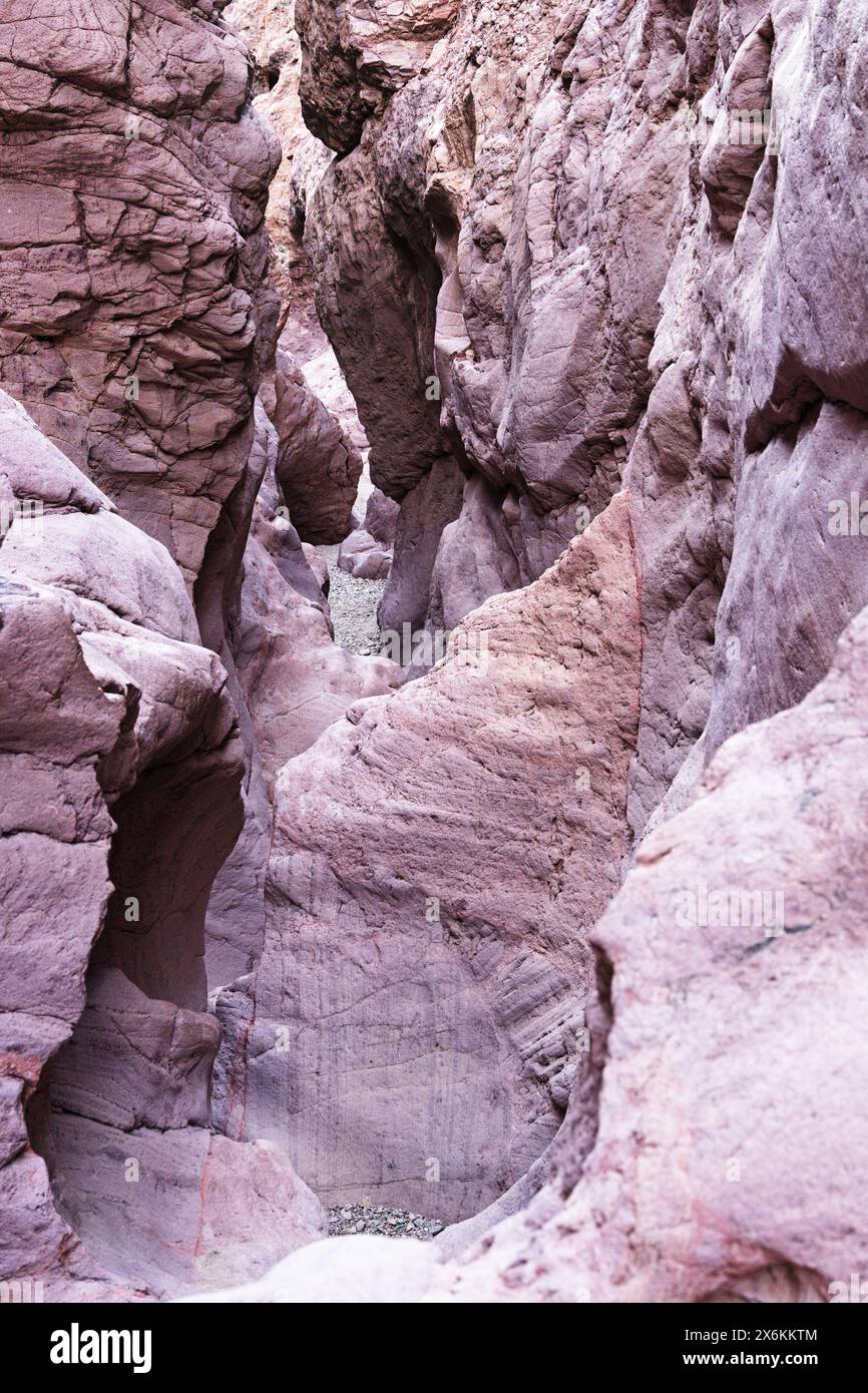 Slot Canyon known as the crack cuts through volcanic rock in the Arizona Desert near Lake Havasu Stock Photo