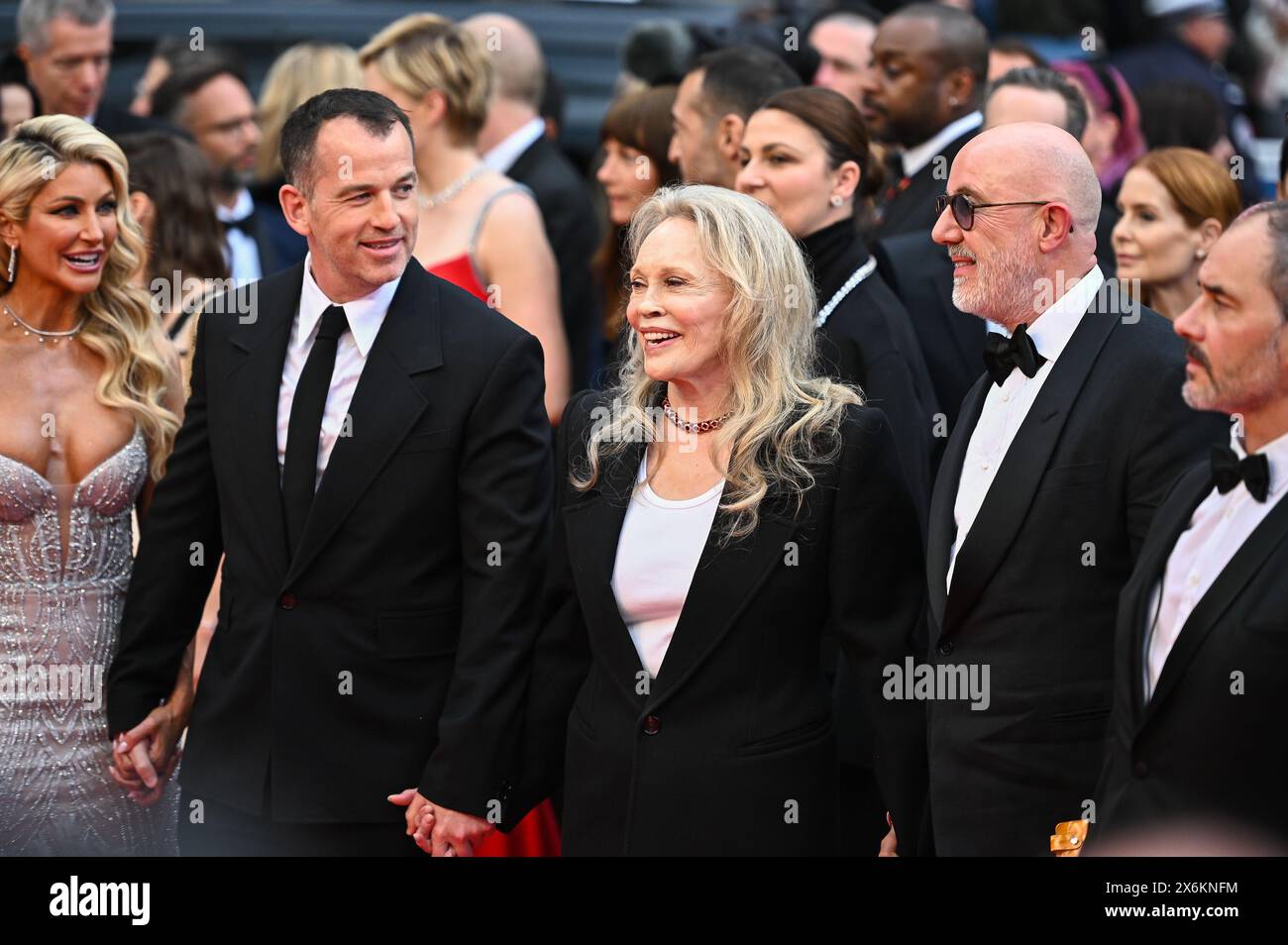 Liam Dunaway O'Neill, Faye Dunaway and Laurent Bouzereau attend