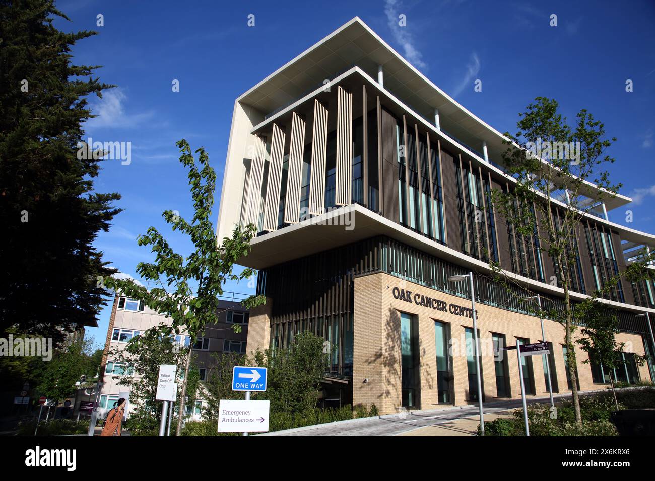 Exterior of the Oak Cancer Centre a Research and Treatment Facility Funded by the Royal Marsden Cancer Charity Surrey England Stock Photo
