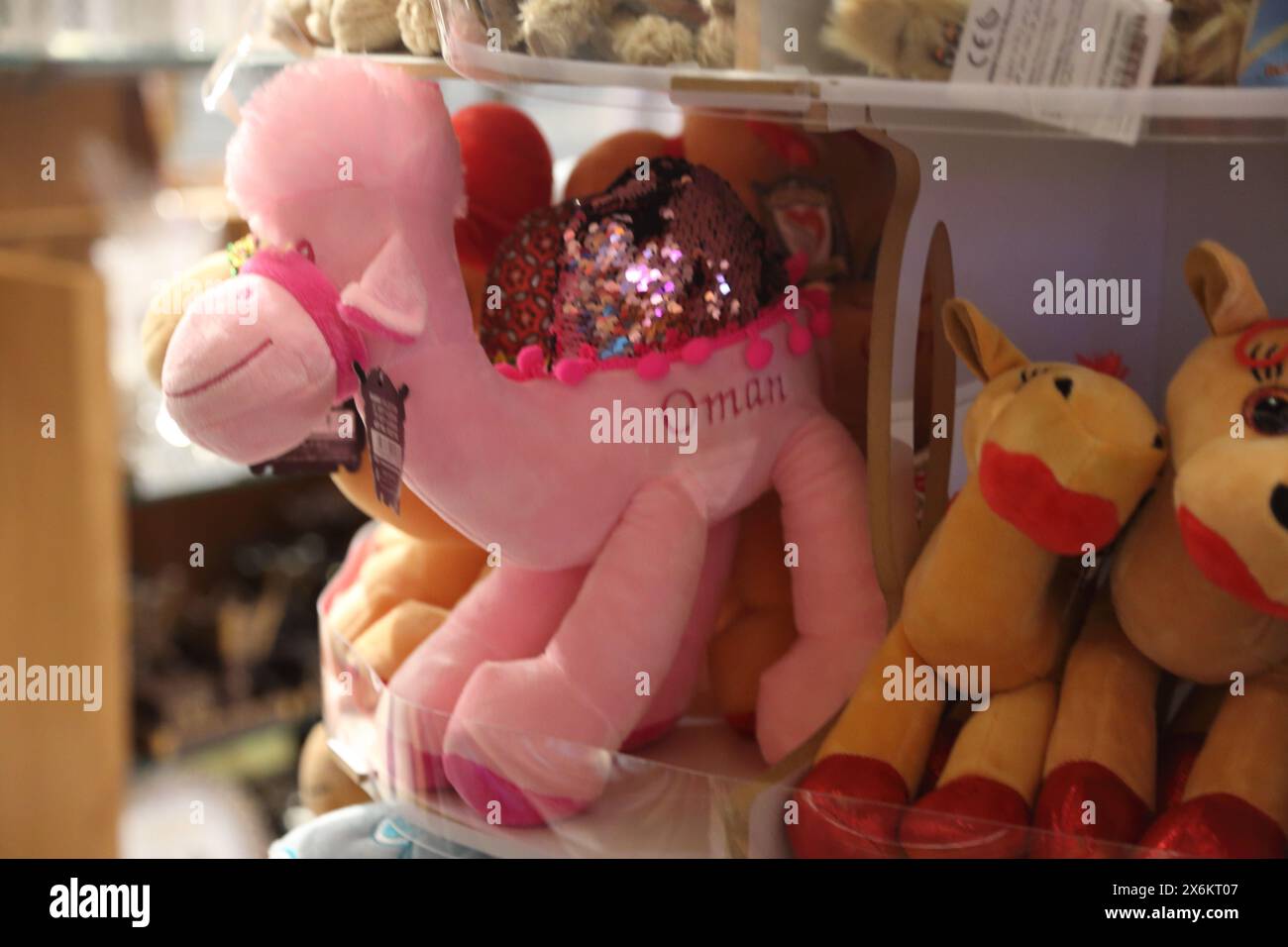Soft Toy Camels Being Sold in Shop in the Muscat International Airport