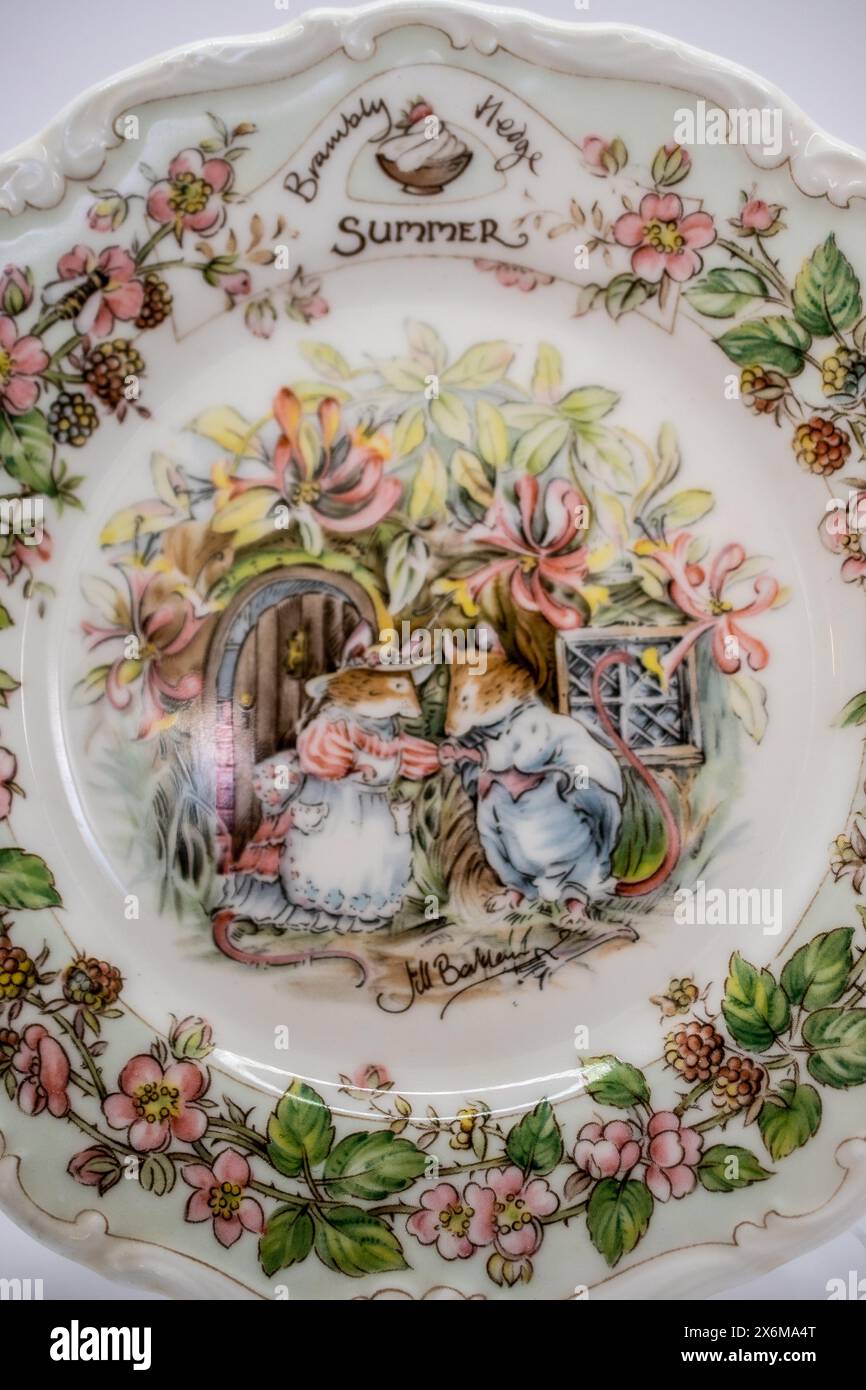 antique porcelain plates Stock Photo