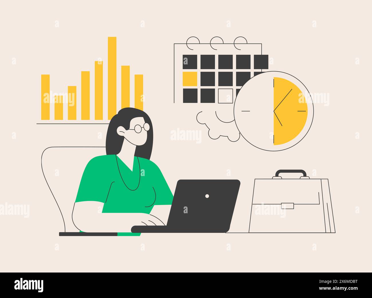 Time and attendance tracking system abstract concept vector ...