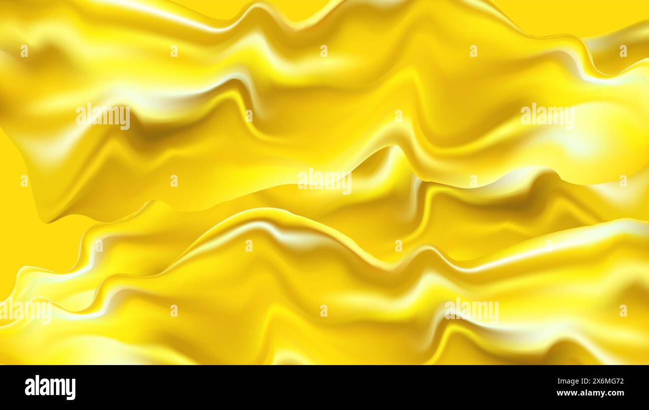 3d design with silk texture cloth background. Golden soft waves ...