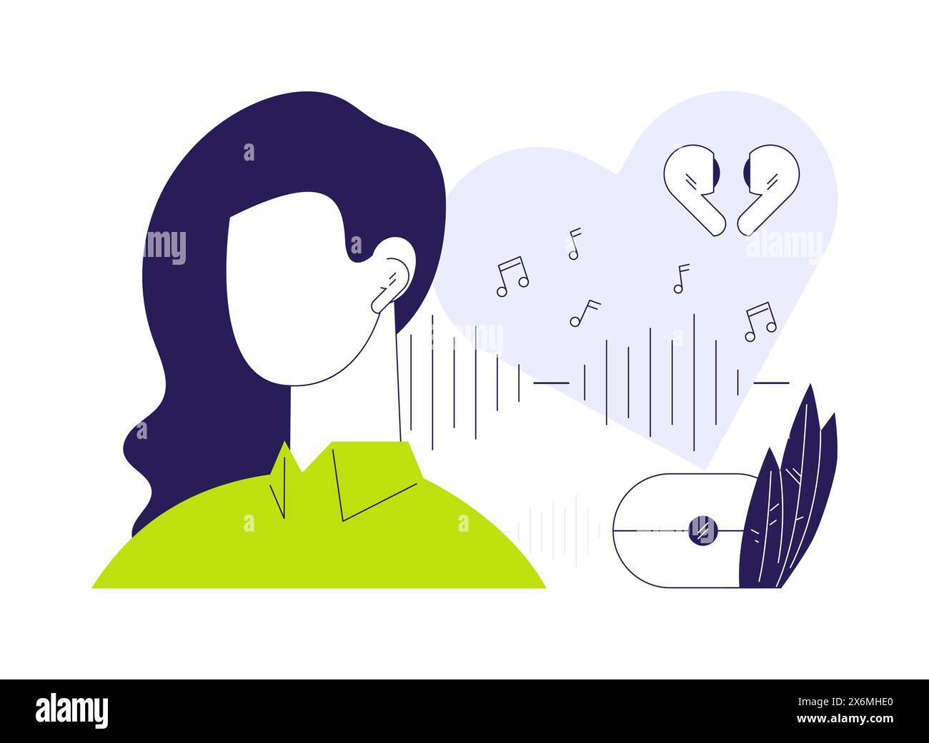 Using Earbuds Vector Wireless earbuds abstract concept vector illustration Stock Vector ...