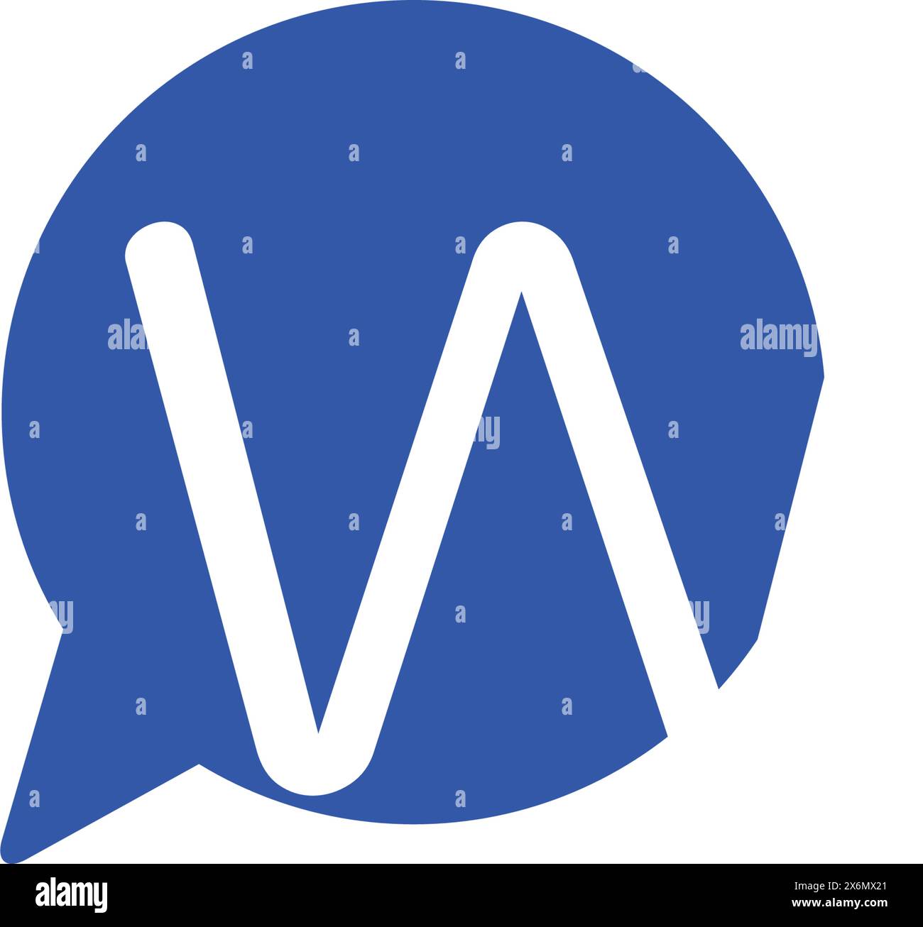 W Letter with Chat Logo Stock Vector