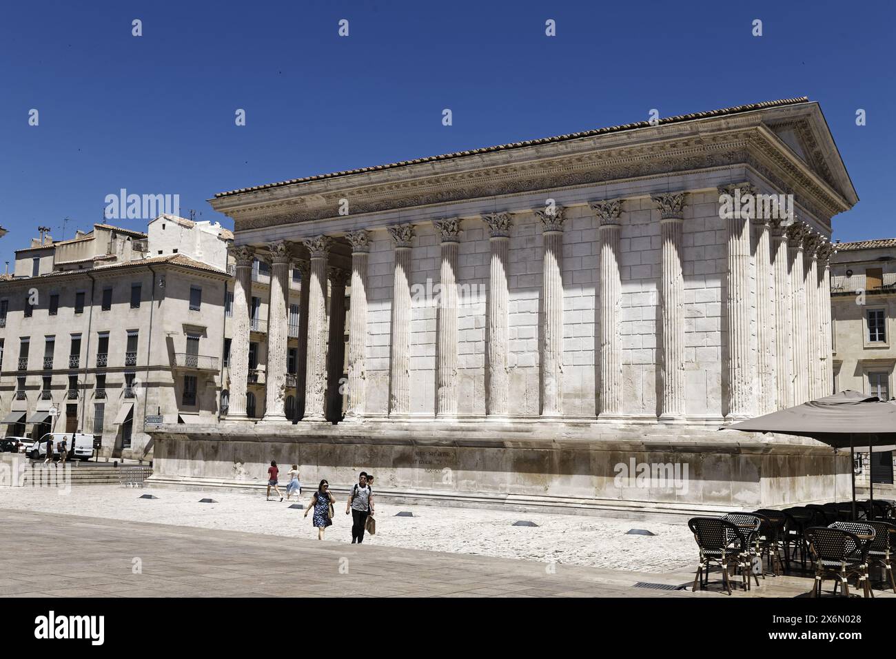 Nîmes, France.11th June,2022.La Maison Carrée is a roman temple dedicated to the Emperor Augustus & to the 'princes of youth' in Nîmes, France Stock Photo