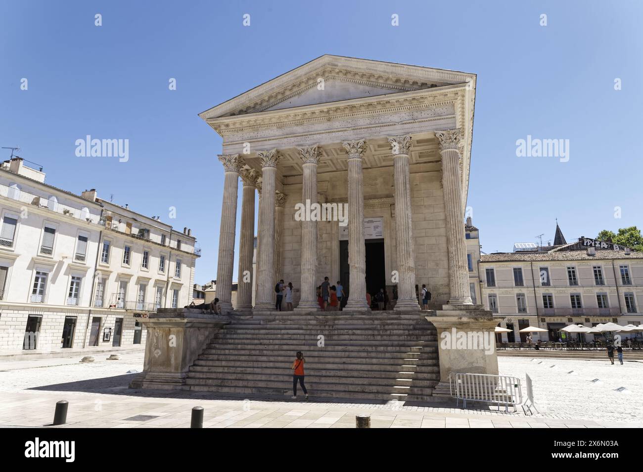 Nîmes, France.11th June,2022.La Maison Carrée is a roman temple dedicated to the Emperor Augustus & to the 'princes of youth' in Nîmes, France Stock Photo