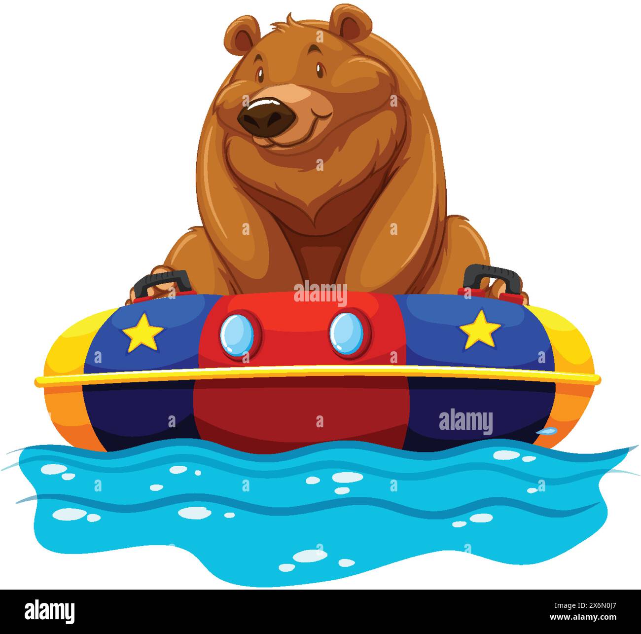 Cartoon bear smiling on a water bumper boat Stock Vector Image & Art ...