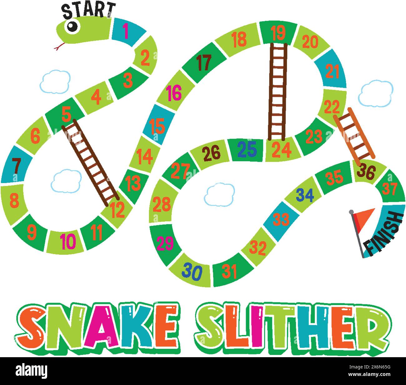 Vector illustration of a snake and ladder game Stock Vector Image & Art ...