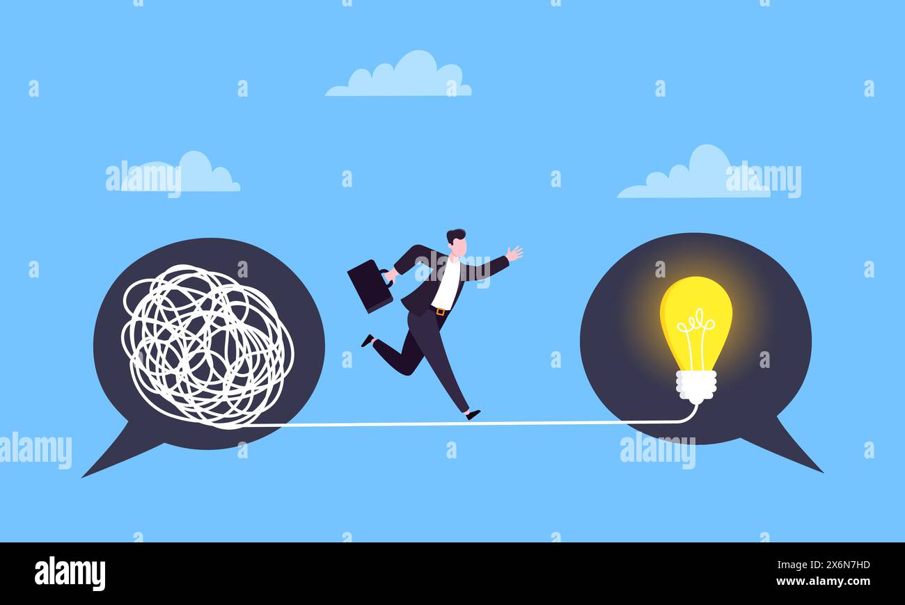 Understanding problem solution simplify challenge. Stock Vector