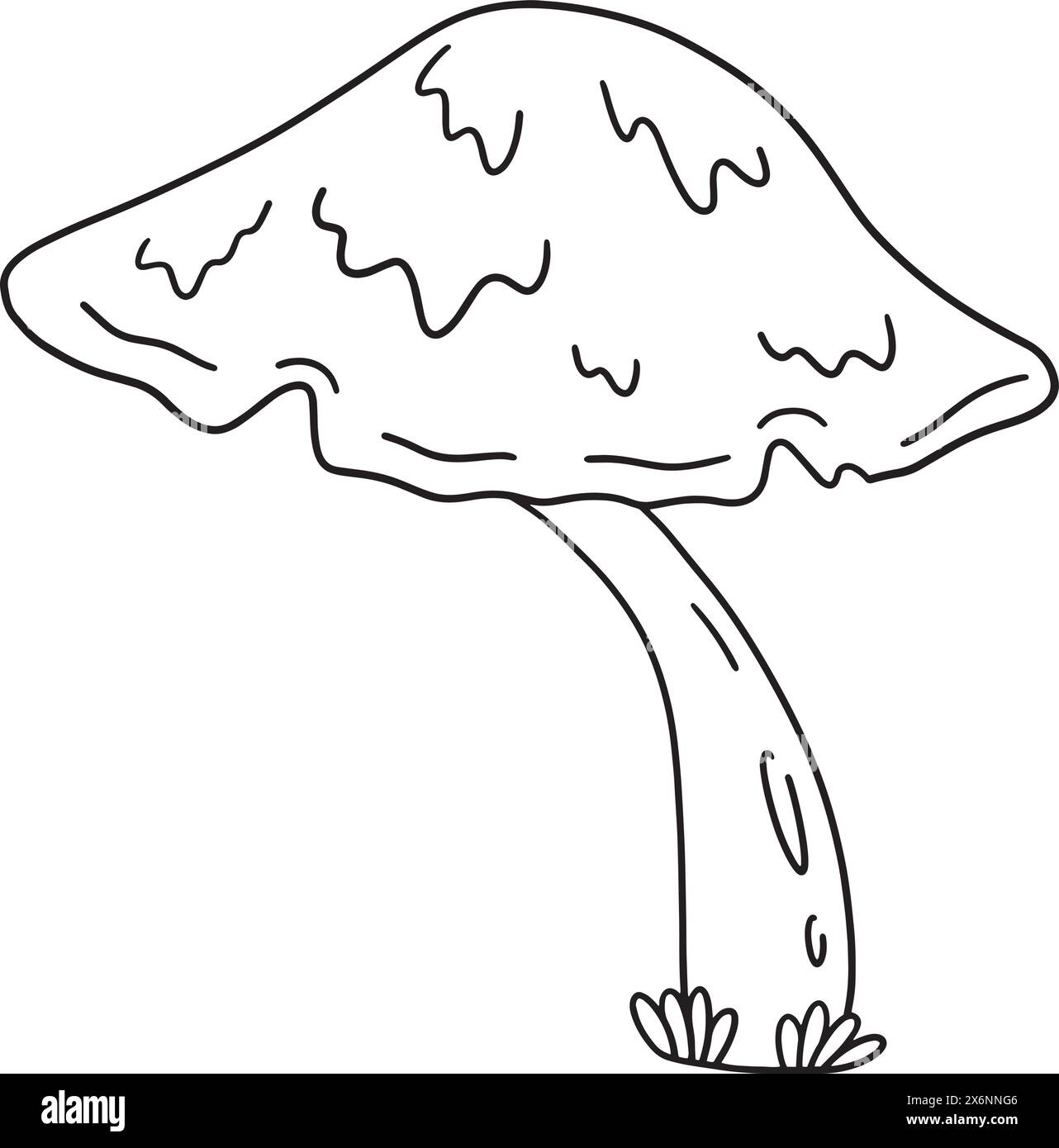 Giant Mushroom Isolated Coloring Page for Kids Stock Vector