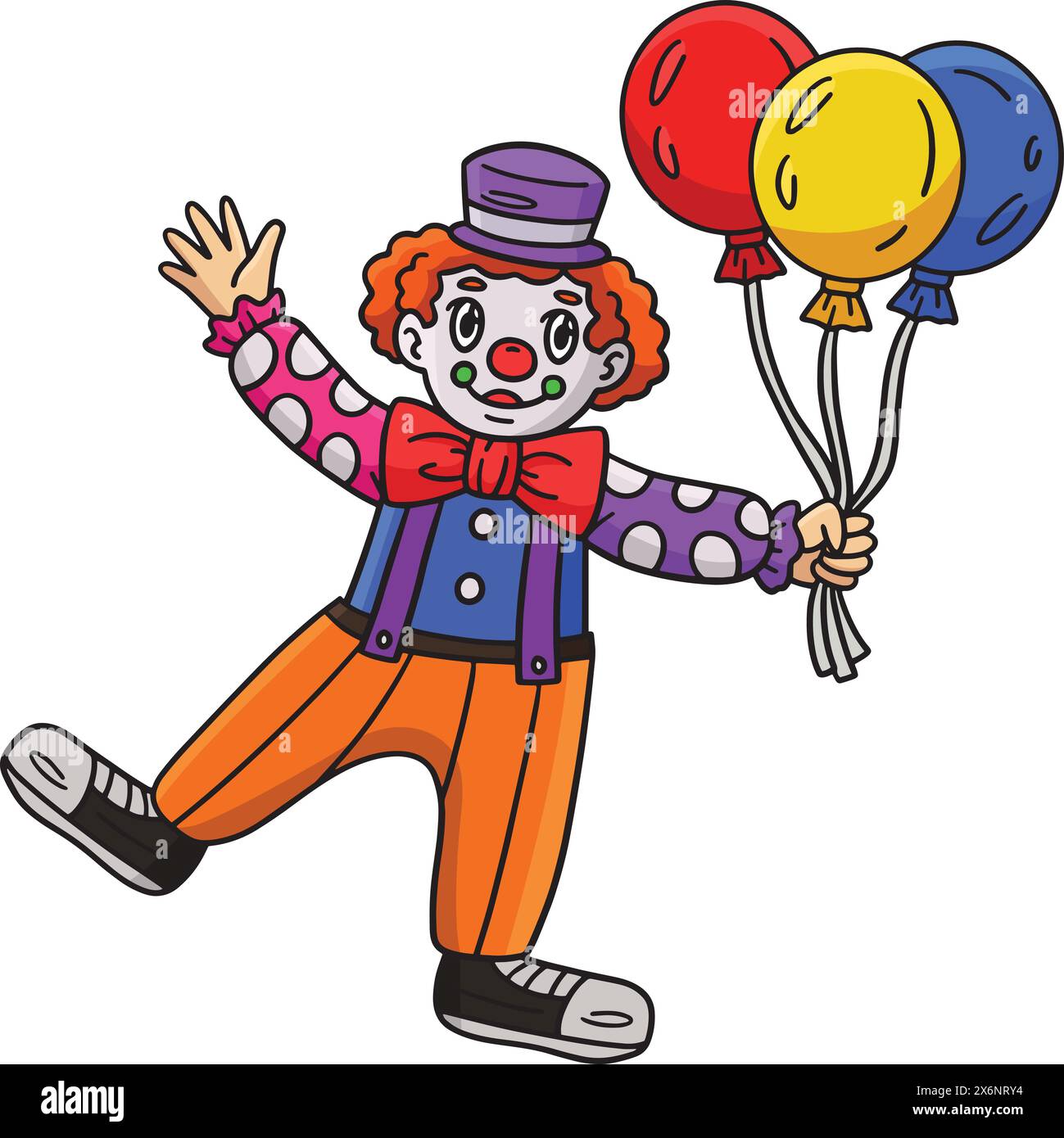 Circus Clown Holding a Balloon Cartoon Clipart Stock Vector Image & Art ...