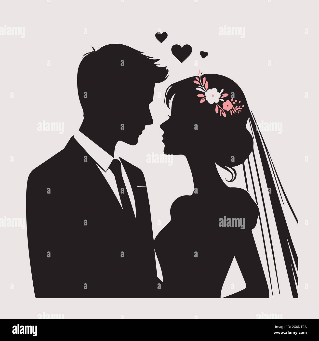 Romantic Silhouette Vector Illustrations of Lovers: Elegant Designs for ...