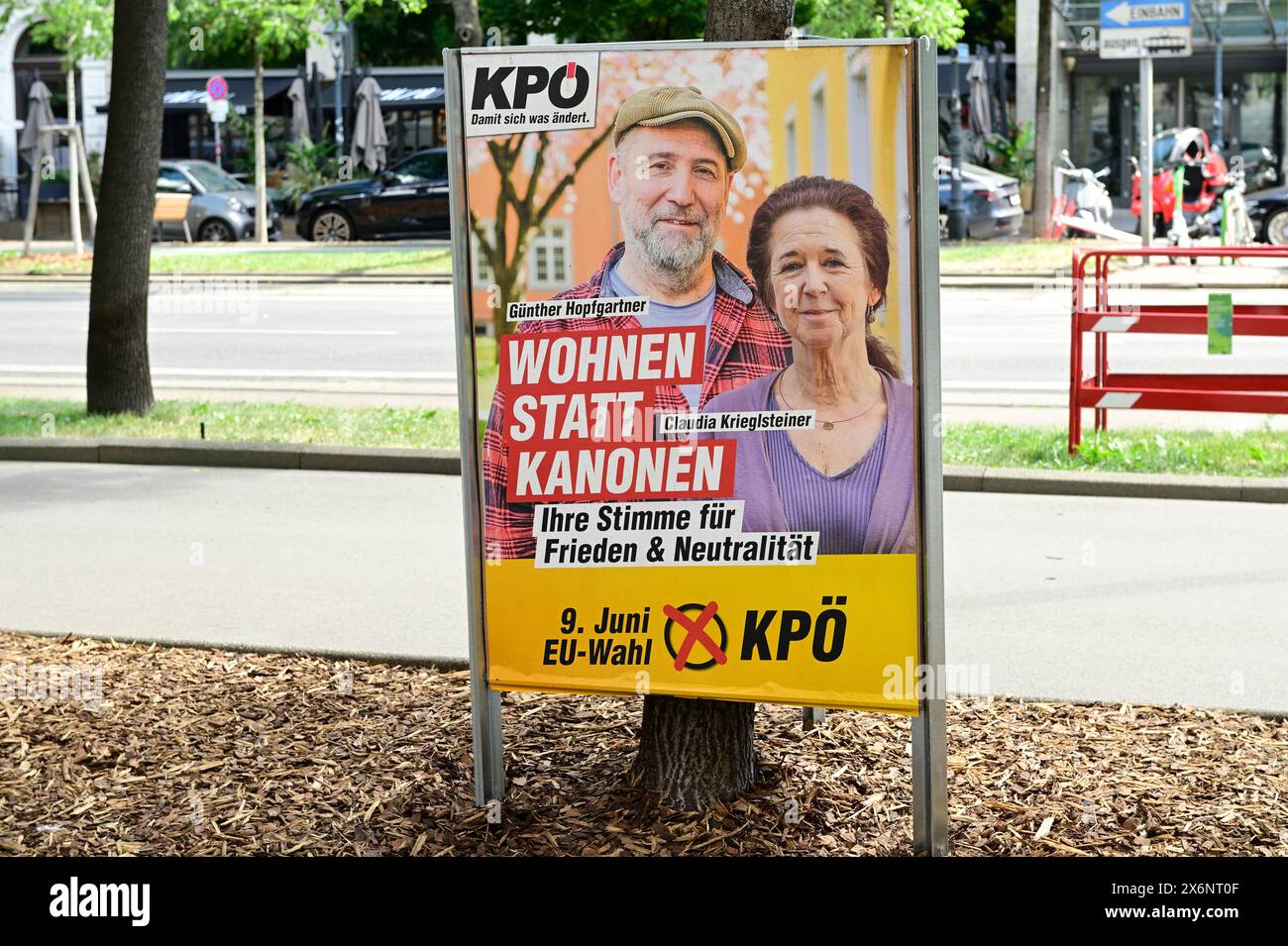 Vienna, Austria. May 15, 2024. Election posters of the KPÖ (Austrian