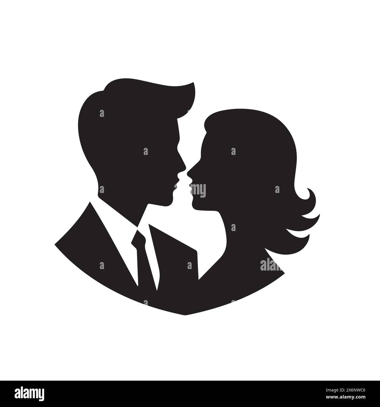 Romantic Silhouette Vector Illustrations of Lovers: Elegant Designs for ...