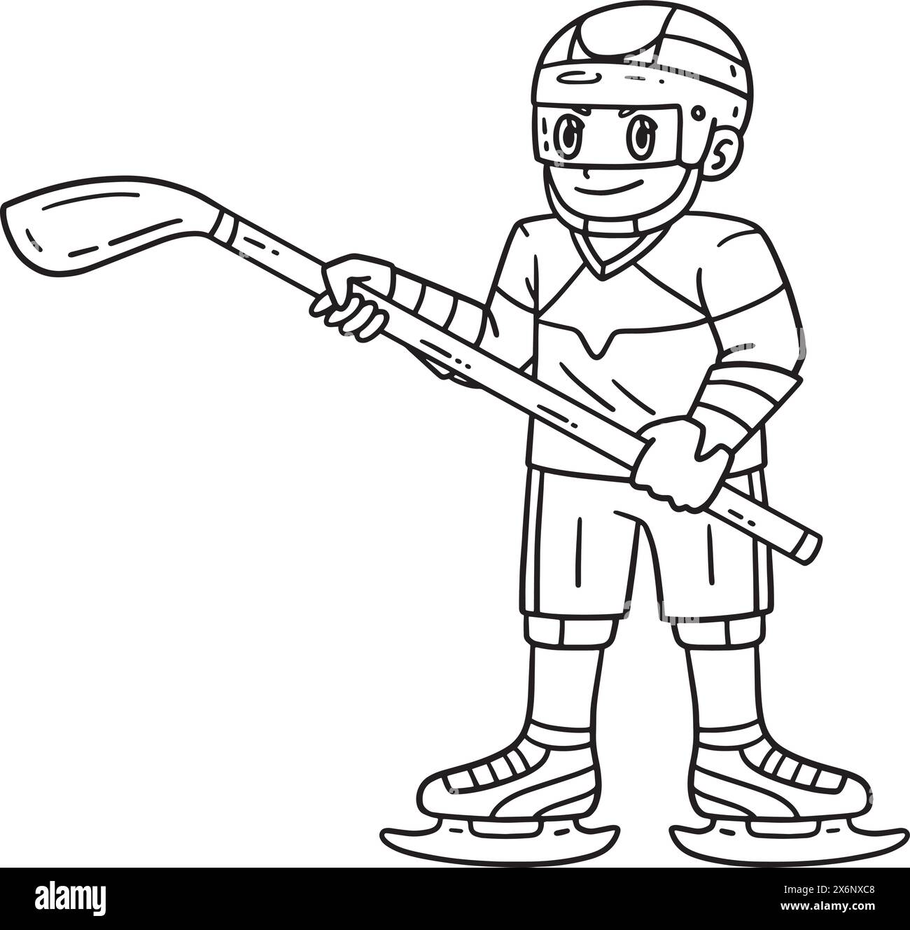 Ice Hockey Player Holding Hockey Stick Isolated Stock Vector Image Ice Hockey Player Holding Hockey Stick Isolated Stock Vector Image