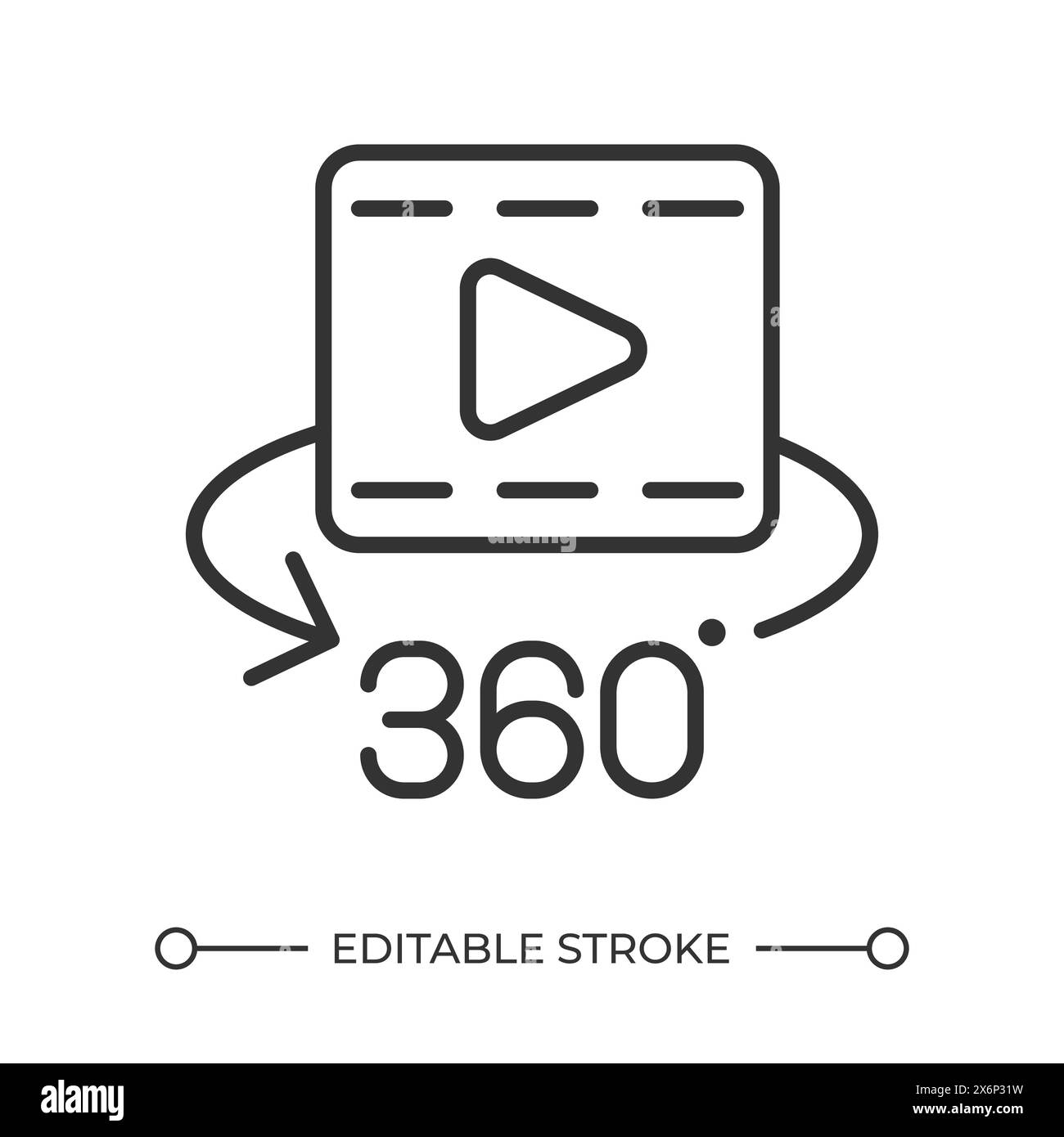 Virtual cinema linear icon Stock Vector