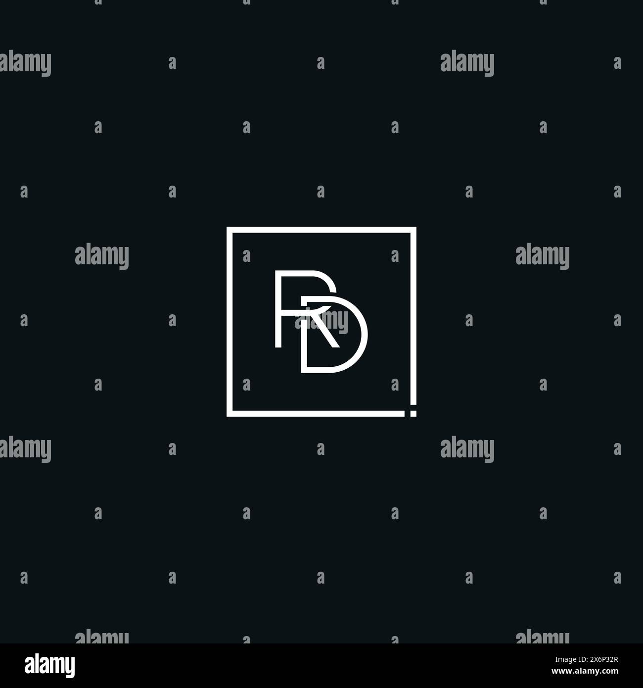 Creative Logo for Initials RD in Monogram Style - Vector Template for Initial Letter R and D Stock Vector