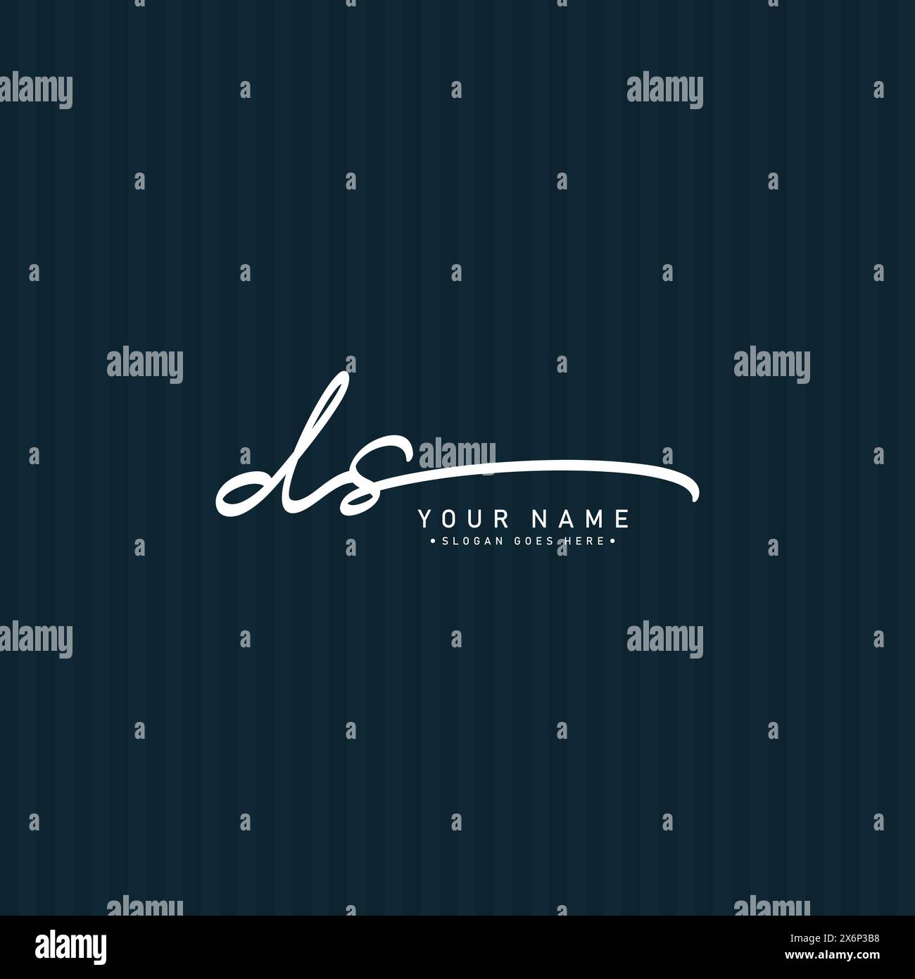 DS Initial Letter Signature Logo Template - Handwritten Vector Logo Template Stock Vector