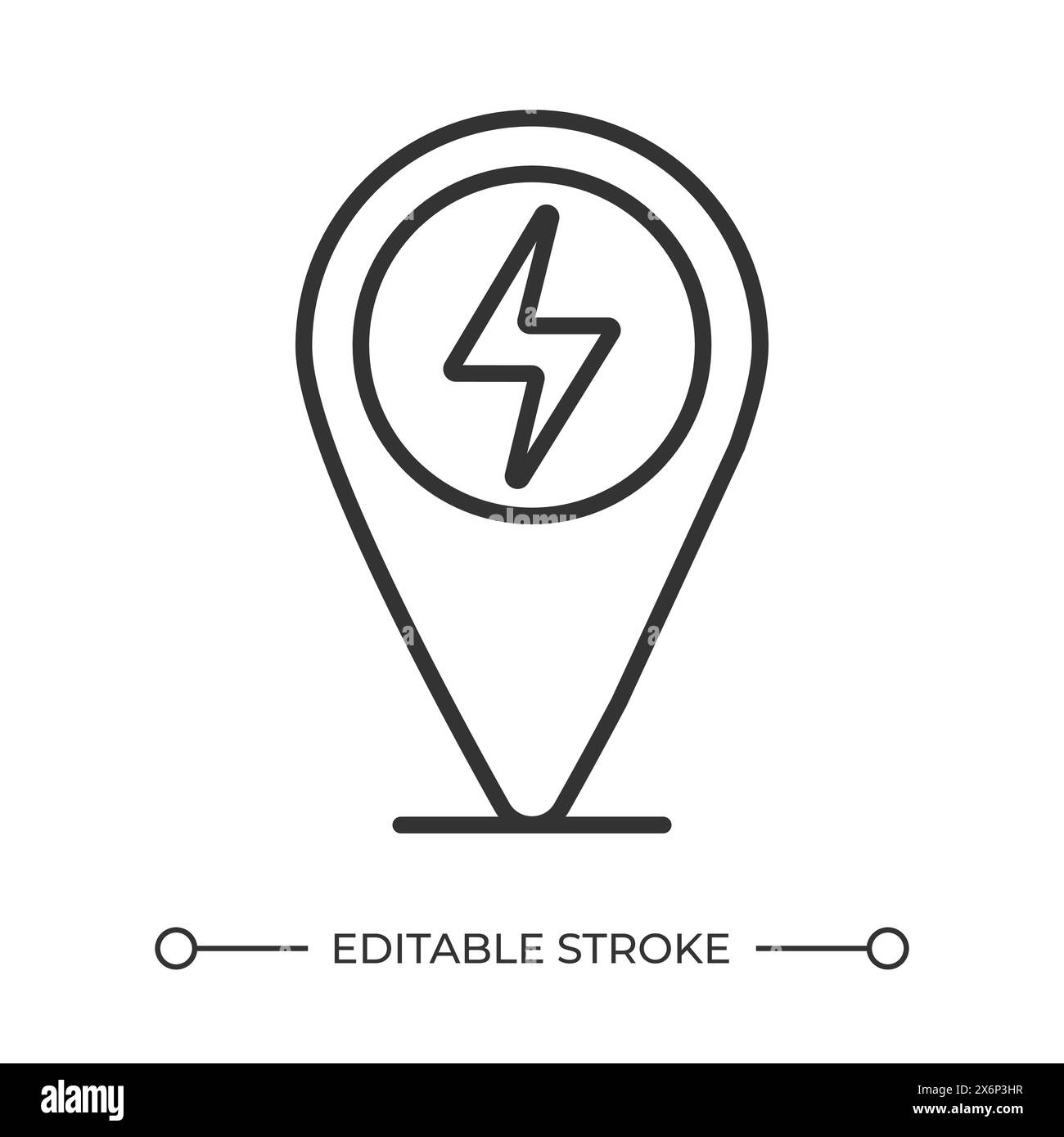 Charging station location linear icon Stock Vector