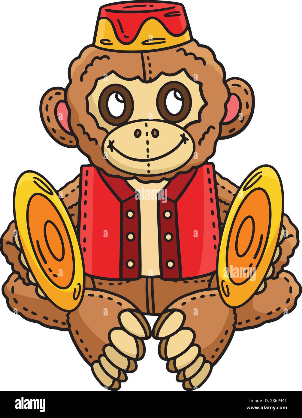 Circus Monkey Cartoon Colored Clipart Illustration Stock Vector Image ...