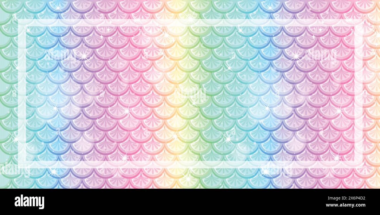 Vibrant, rainbow-colored mermaid scale design Stock Vector