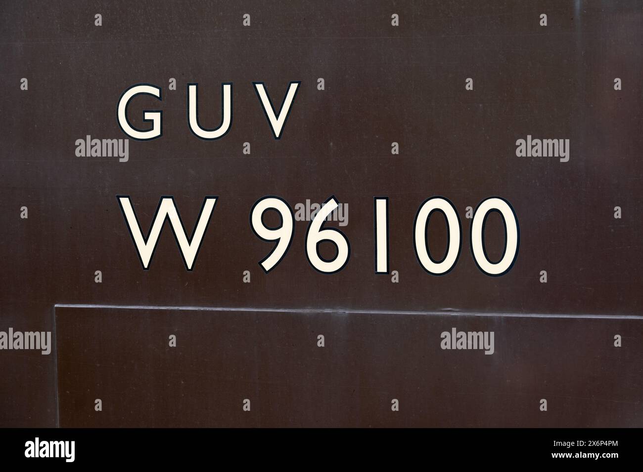 Former GWR carriage number W96100, converted general utility van for steam railtours water carrier. Stock Photo