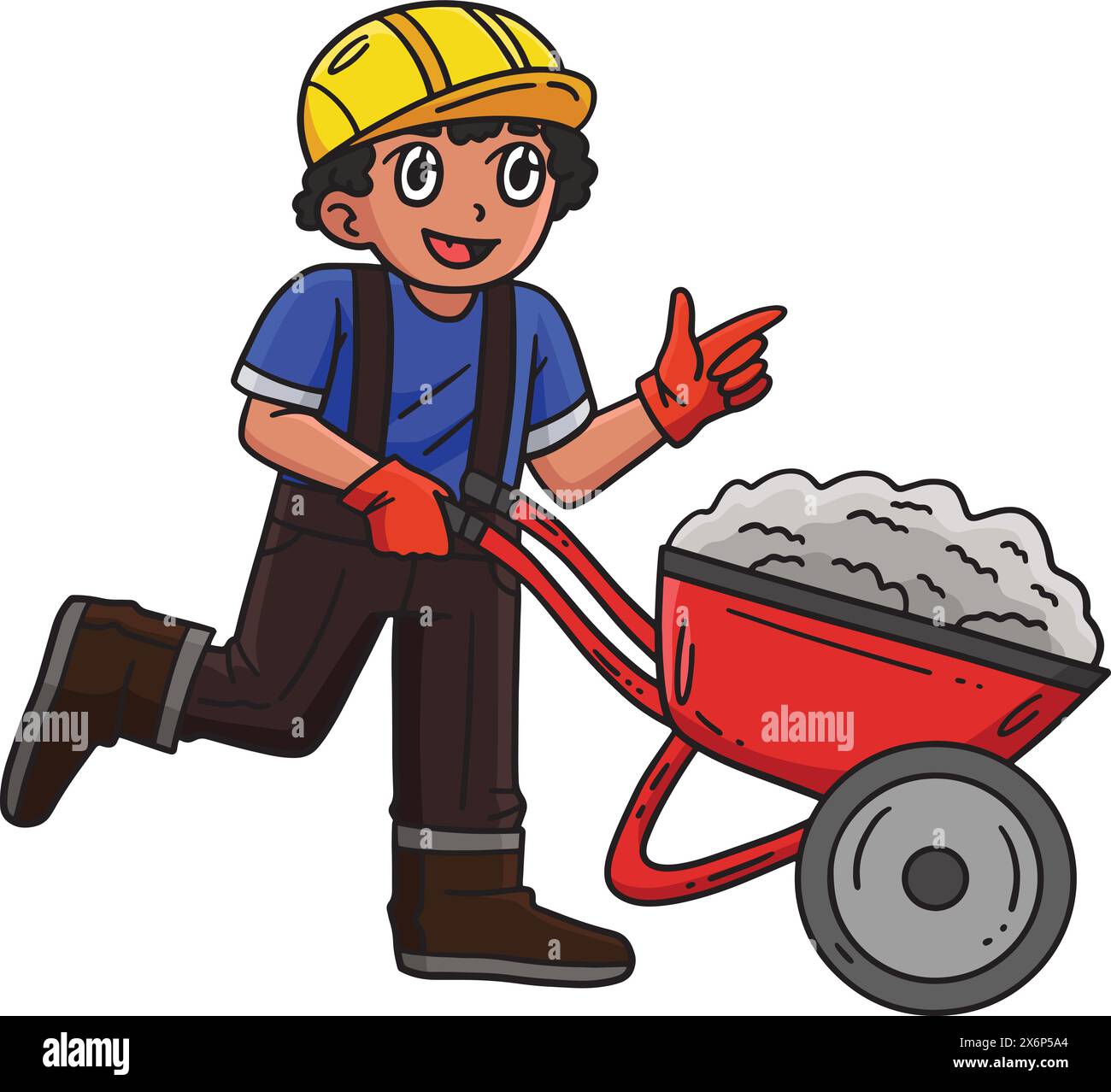 Construction Worker and a Wheelbarrow Clipart Stock Vector Image & Art ...