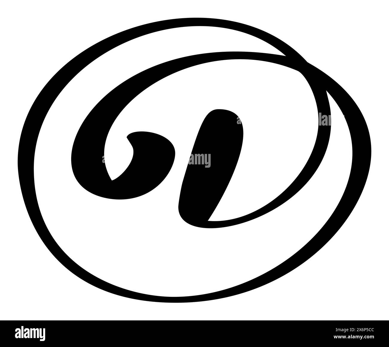 Vector calligraphy hand drawn letter D. Script font logo icon ...