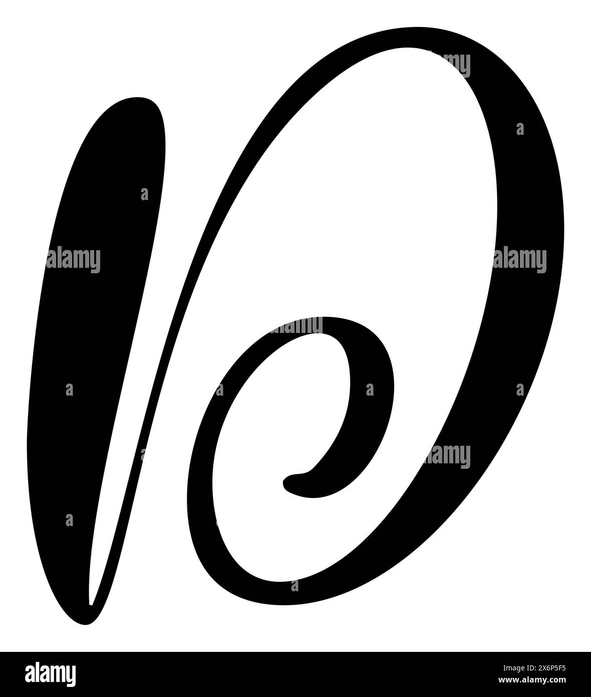 Vector calligraphy hand drawn letter D. Script font logo icon ...
