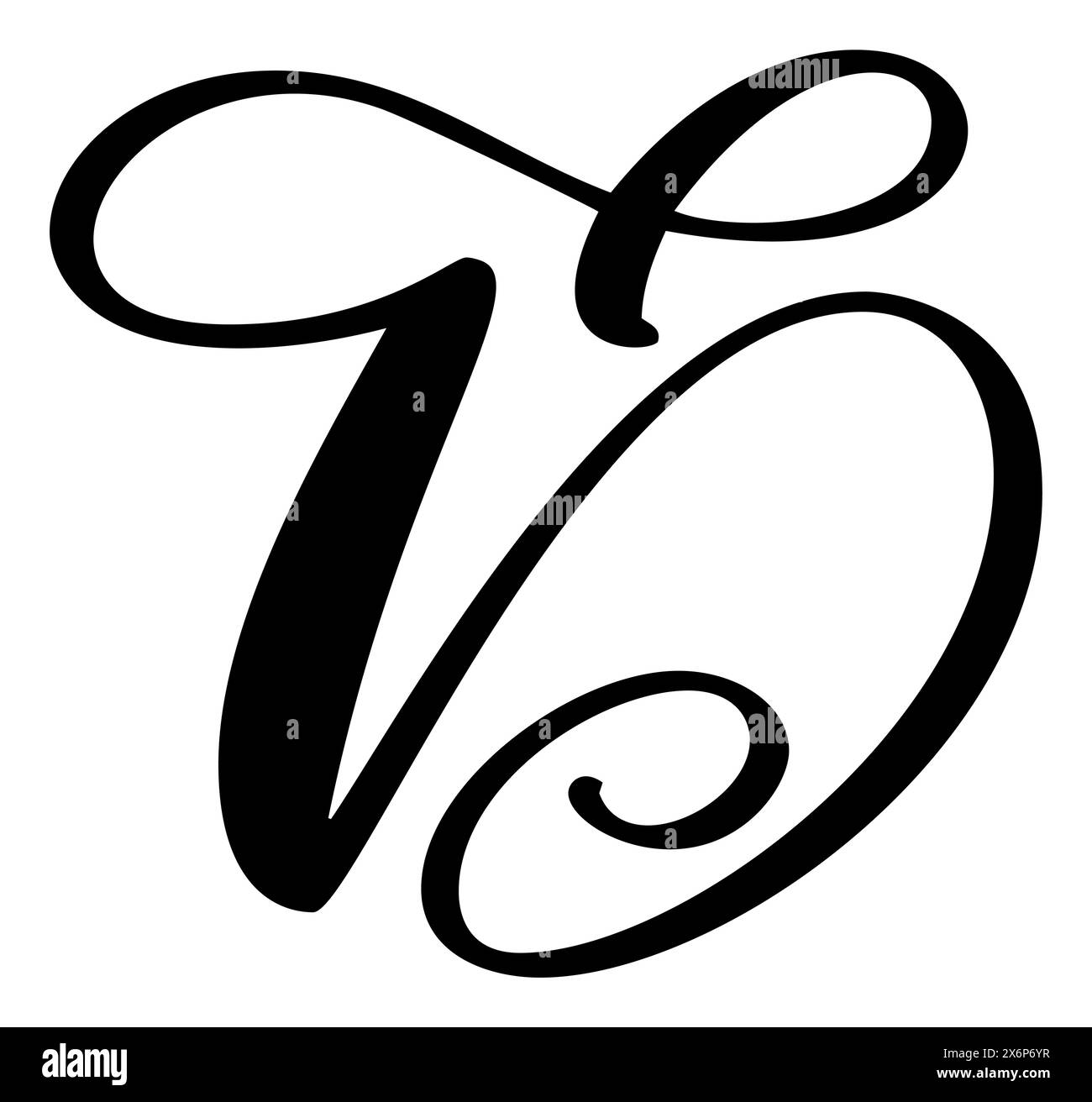 Vector calligraphy hand drawn letter D logo. Script font. Handwritten ...