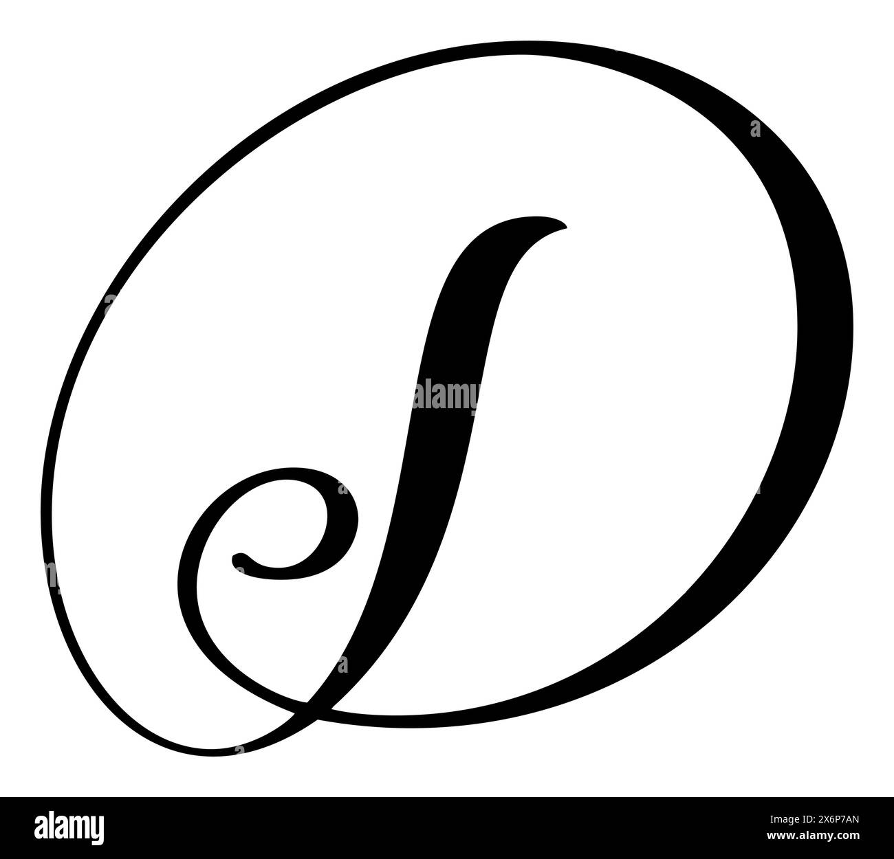 Vector calligraphy hand drawn letter D logo. Script font. Handwritten ...