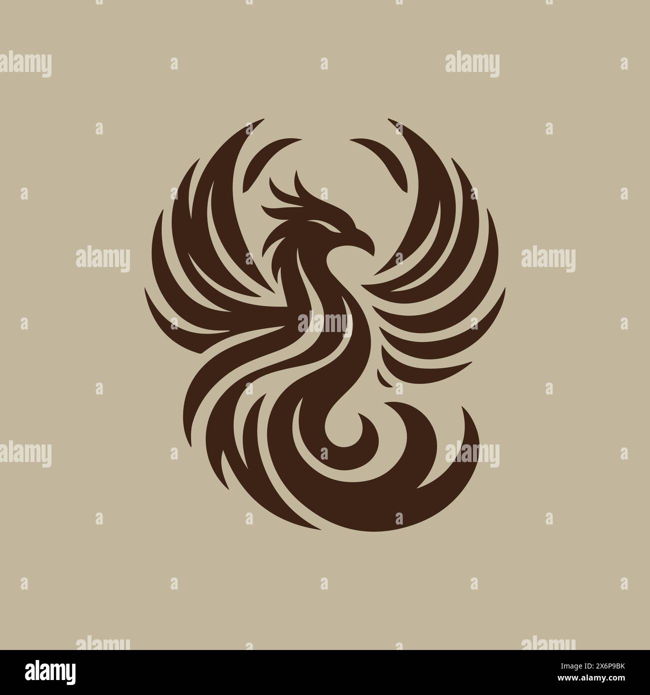 Elegant Phoenix Bird Logo Design: Timeless and Majestic Symbolism for a Distinguished Brand Identity Stock Vector